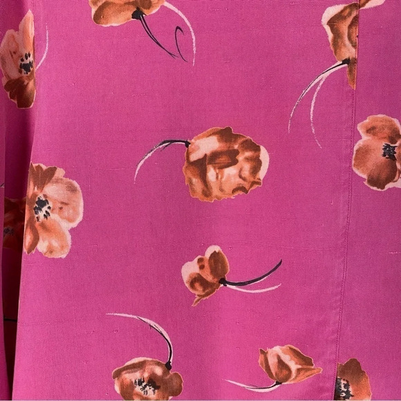 Vintage 90s Silk Floral Jacket Blazer Womens Size Small Pink Flower Print Granny - Picture 9 of 14